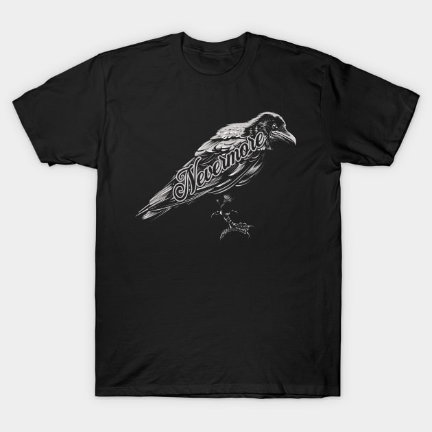 Edgar Allan Poe The Raven Nevermore Gift T-Shirt by grendelfly73